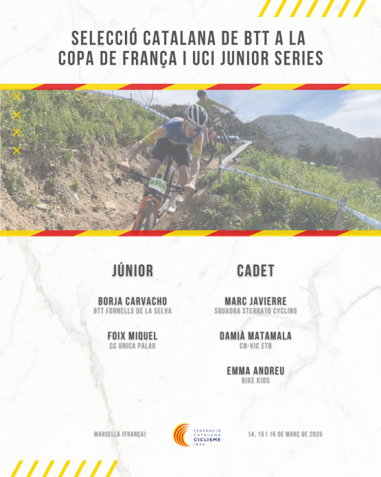 Selecció Catalana a la Copa de França BTT i UCI Junior Series de Marsella