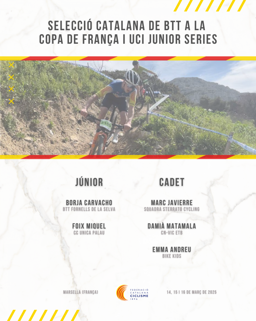 Selecció Catalana a la Copa de França BTT i UCI Junior Series de Marsella